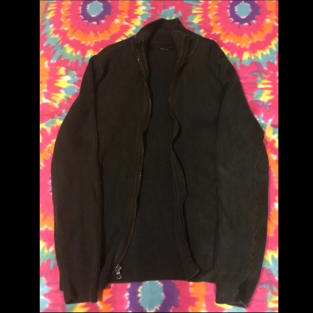 Black zip up sweater from express